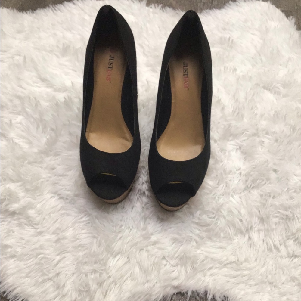 Just Fab Black Wedges